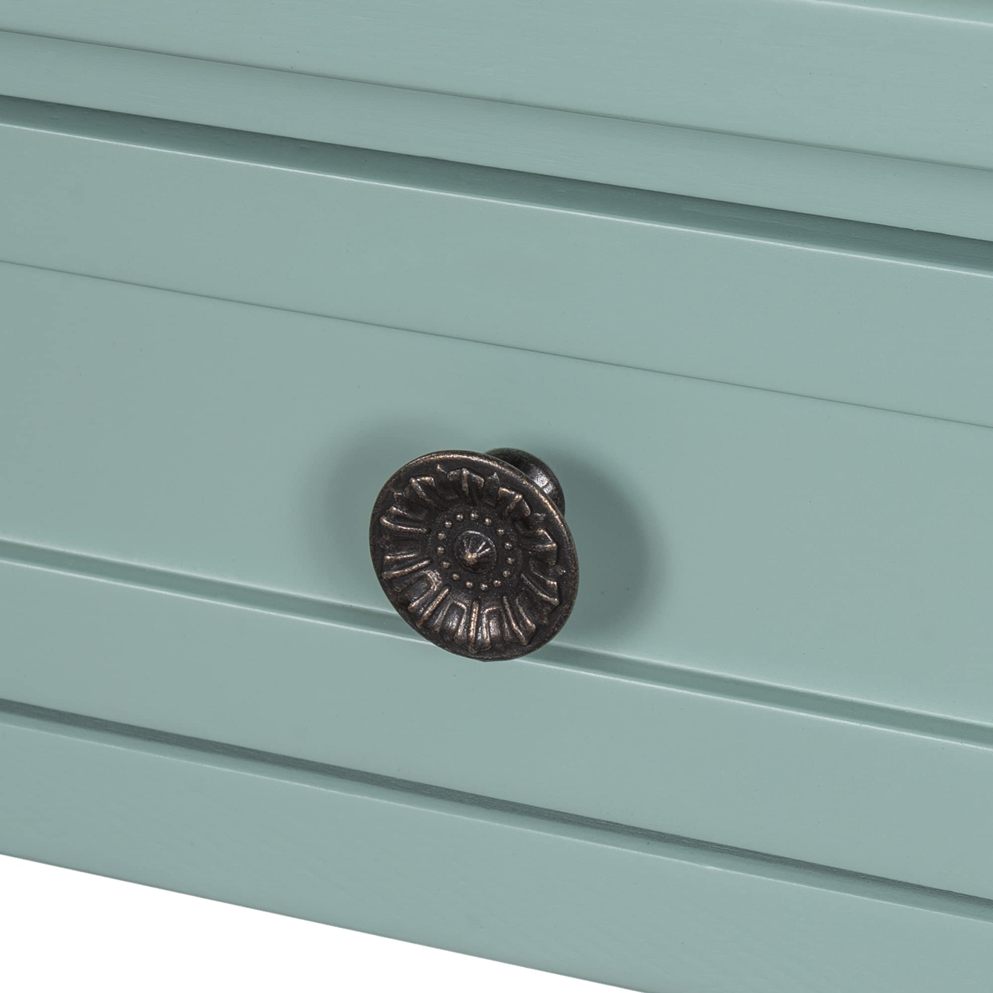 Console Table with 4 Drawers and Shelf - Green