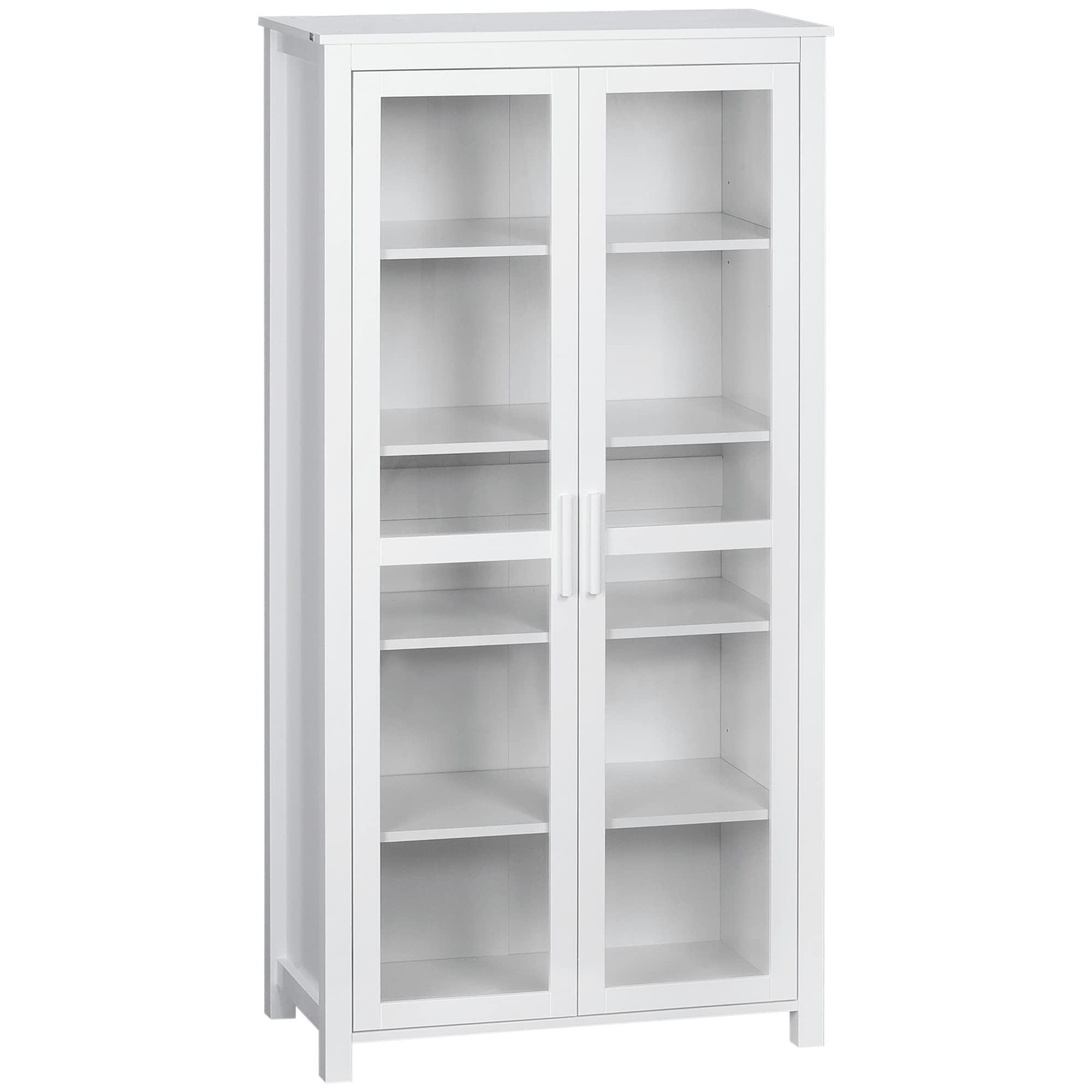 Kitchen Pantry Cabinet with Glass Doors