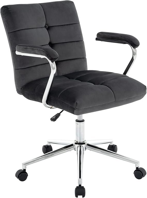 Velvet Home Office Desk Chair with Wheels