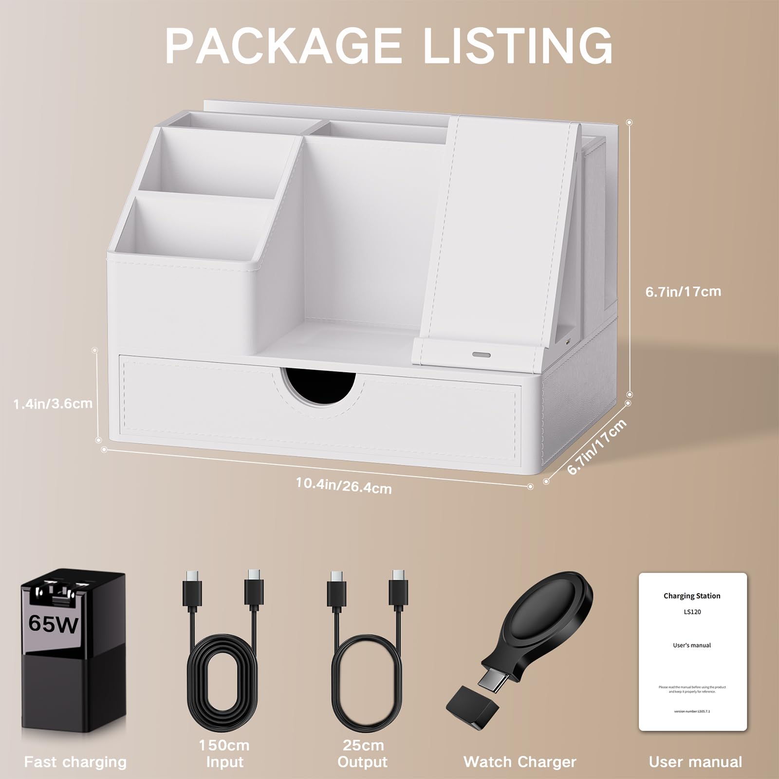6-in-1 Multi-Device Charging Station with Drawer