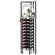 Corner Wine Rack with Glass Holder and LED Light