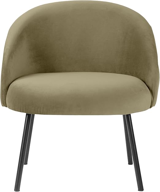 Upholstered Modern Accent Chair - Taupe Velvet