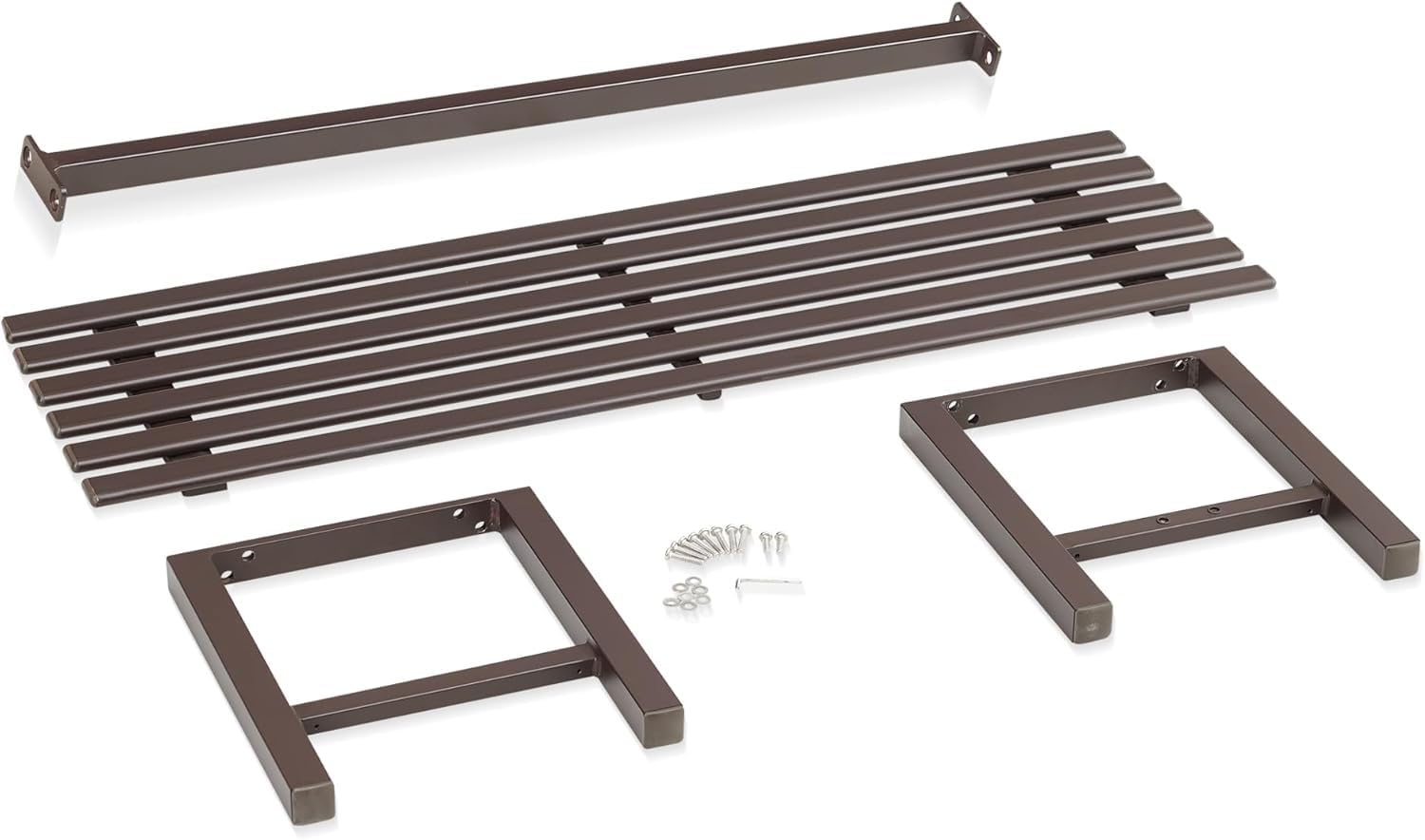 Outdoor Metal Bench Backless 2-Person Seating