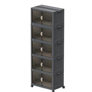 5 Tier Plastic Storage Organizer with Lids - 656Qt Collapsible Stackable Bins