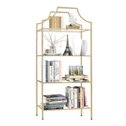 4 Tier Metal Bookshelf Tall Storage Display