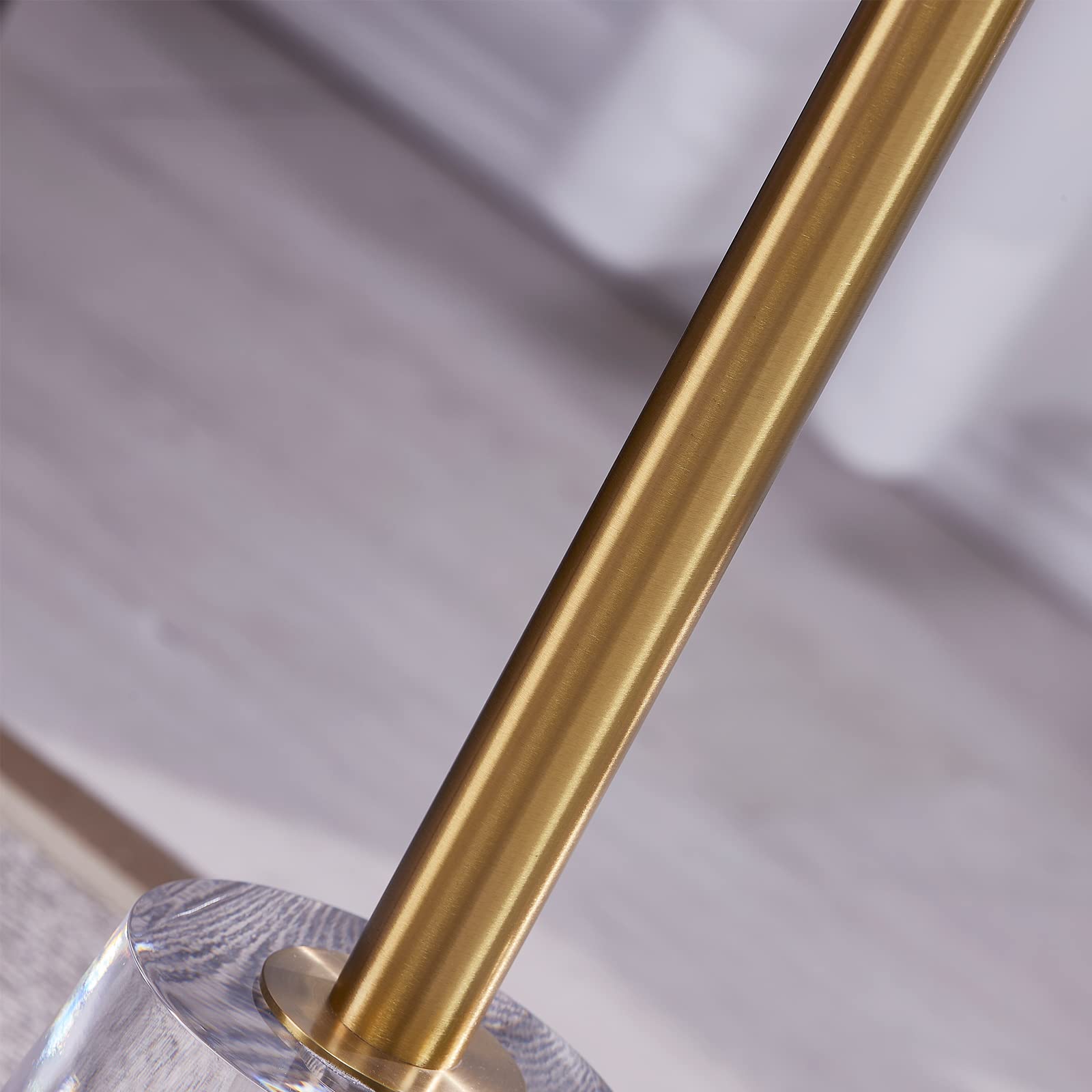 Acrylic Side Table with Gold Post - Clear Round End Table