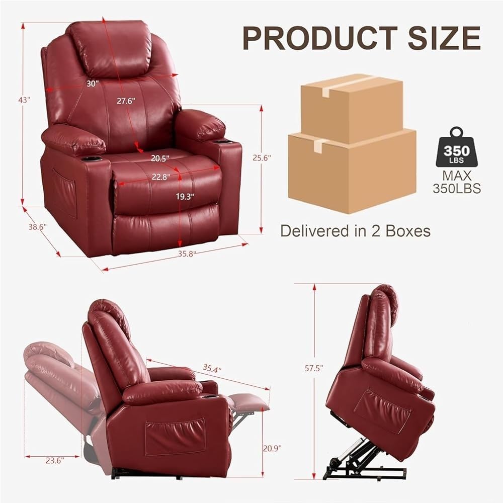 Electric Power Lift Recliner Chair with Massage and Heat