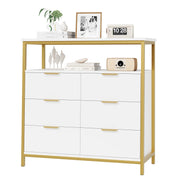 6 Drawer White Dresser with Shelf
