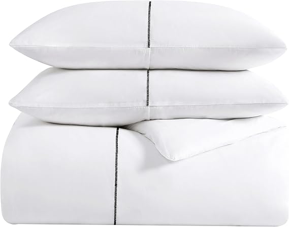 King Comforter Set - Zig Zag White/Black Cotton Sateen