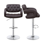 Adjustable Swivel Bar Stool Set - 2 Piece Metal with Armrests