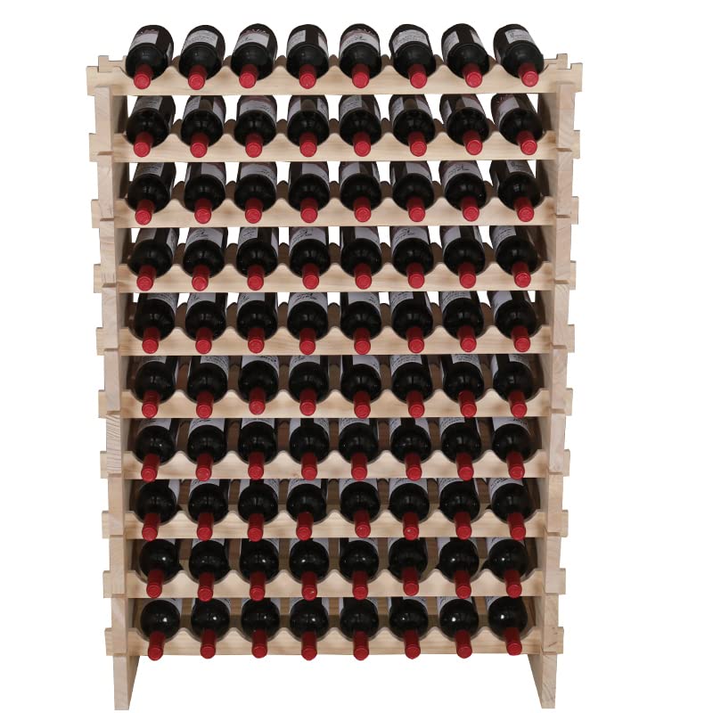 80-Bottle Wooden Wine Rack Cabinet