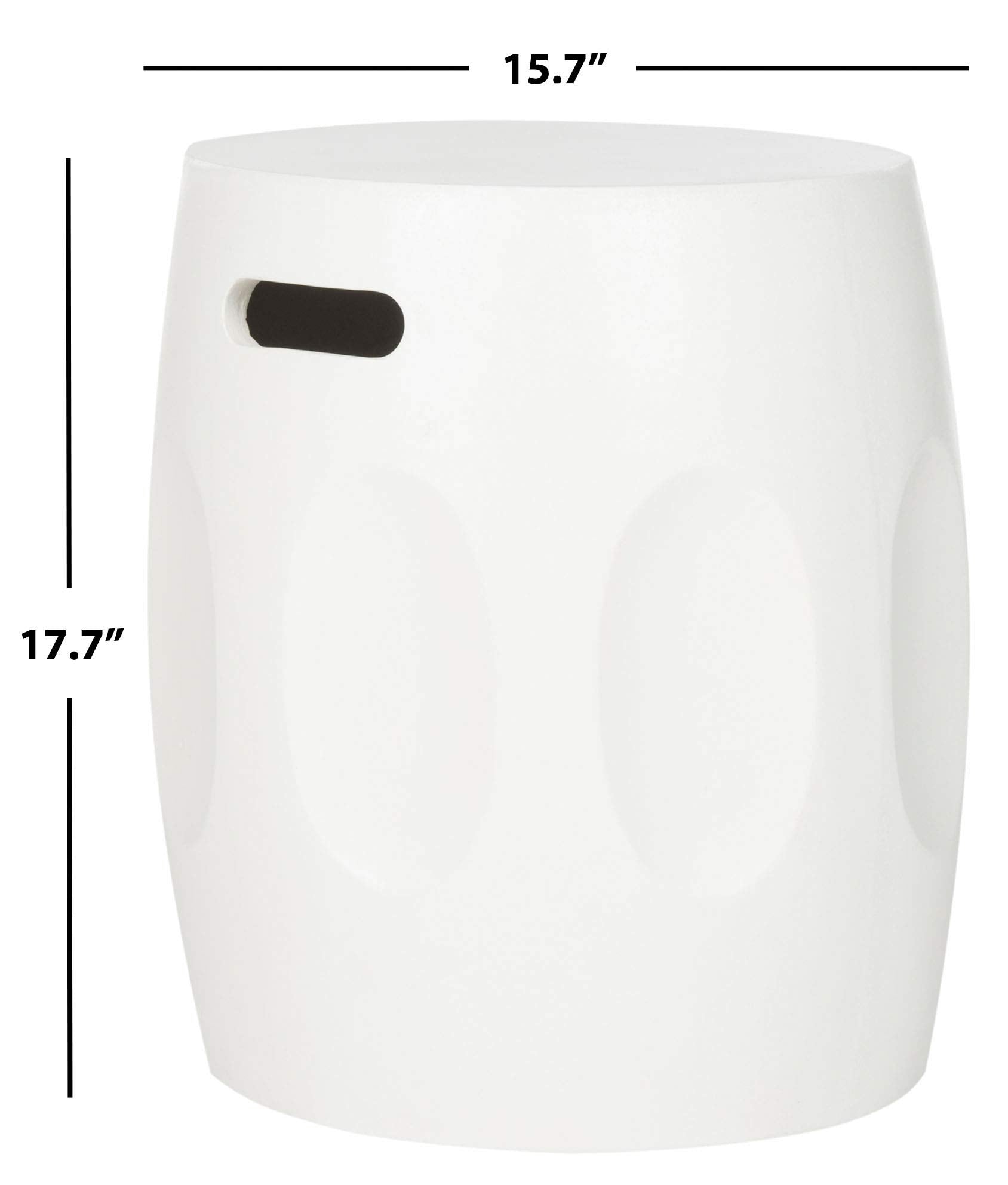 Zuri Modern Concrete Round Accent Table 17.7 Inch Ivory