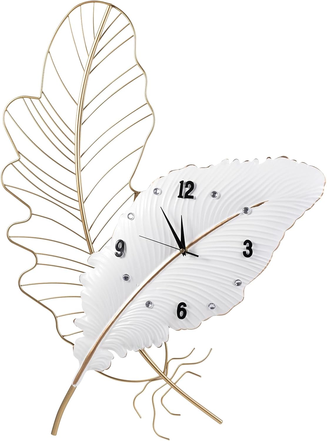 Large Modern Feather Wall Clock