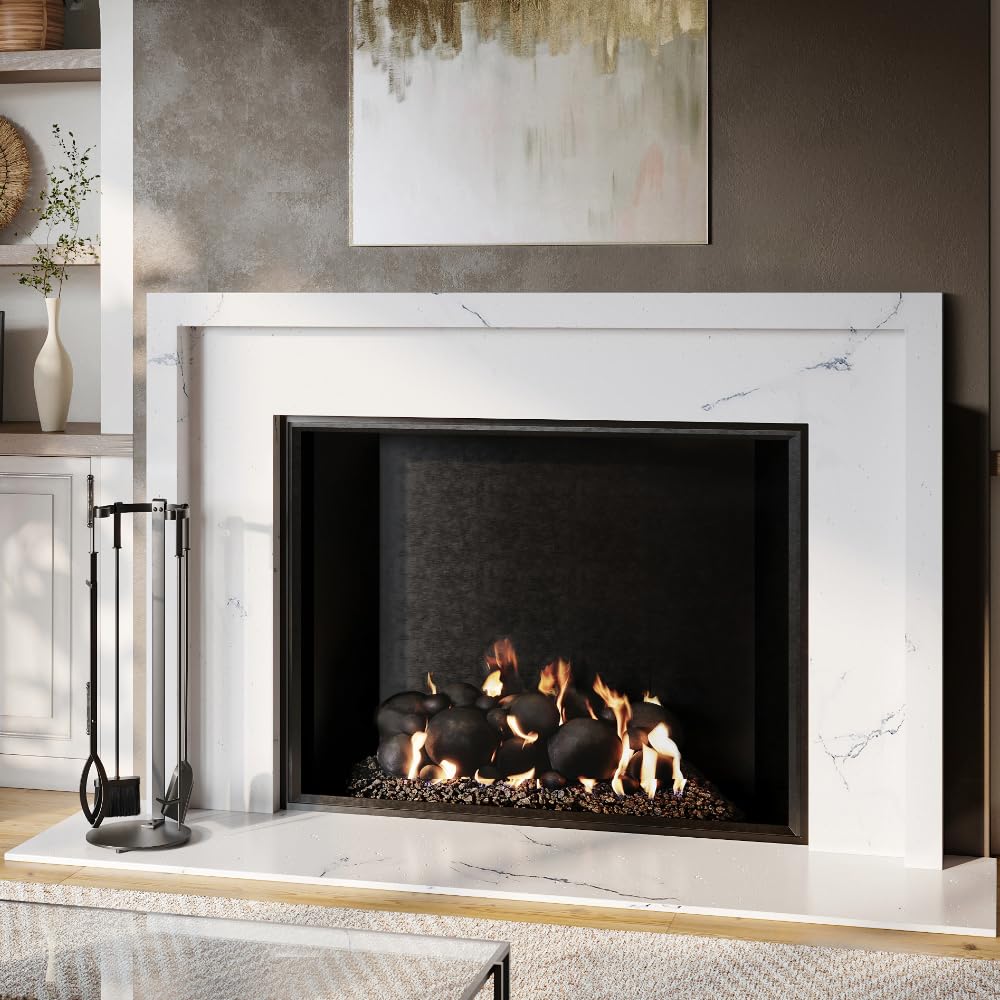 5-Piece Fireplace Tool Set - Aged Brass