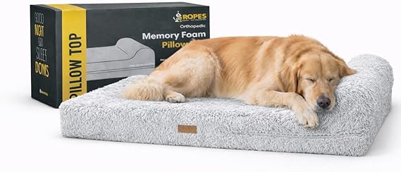 Extra Large Orthopedic Memory Foam Dog Bed with Pillow