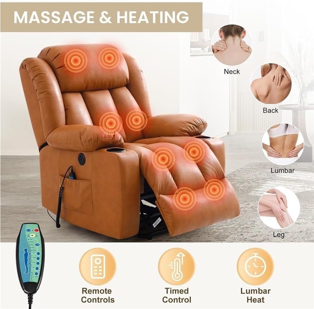 Power Lift Recliner Chair with Massage and Heat