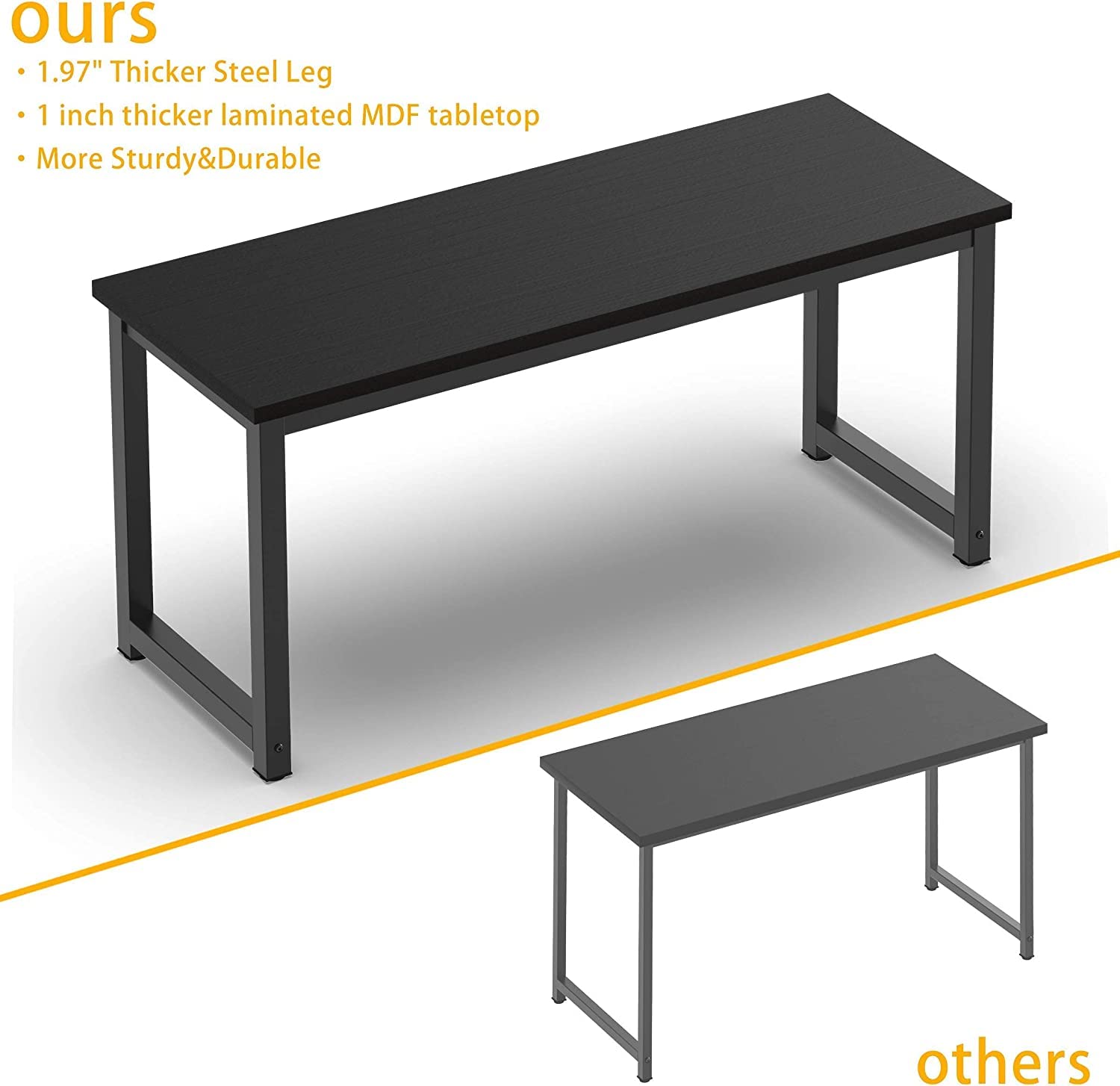 63 Inch Computer Desk with Metal Frame