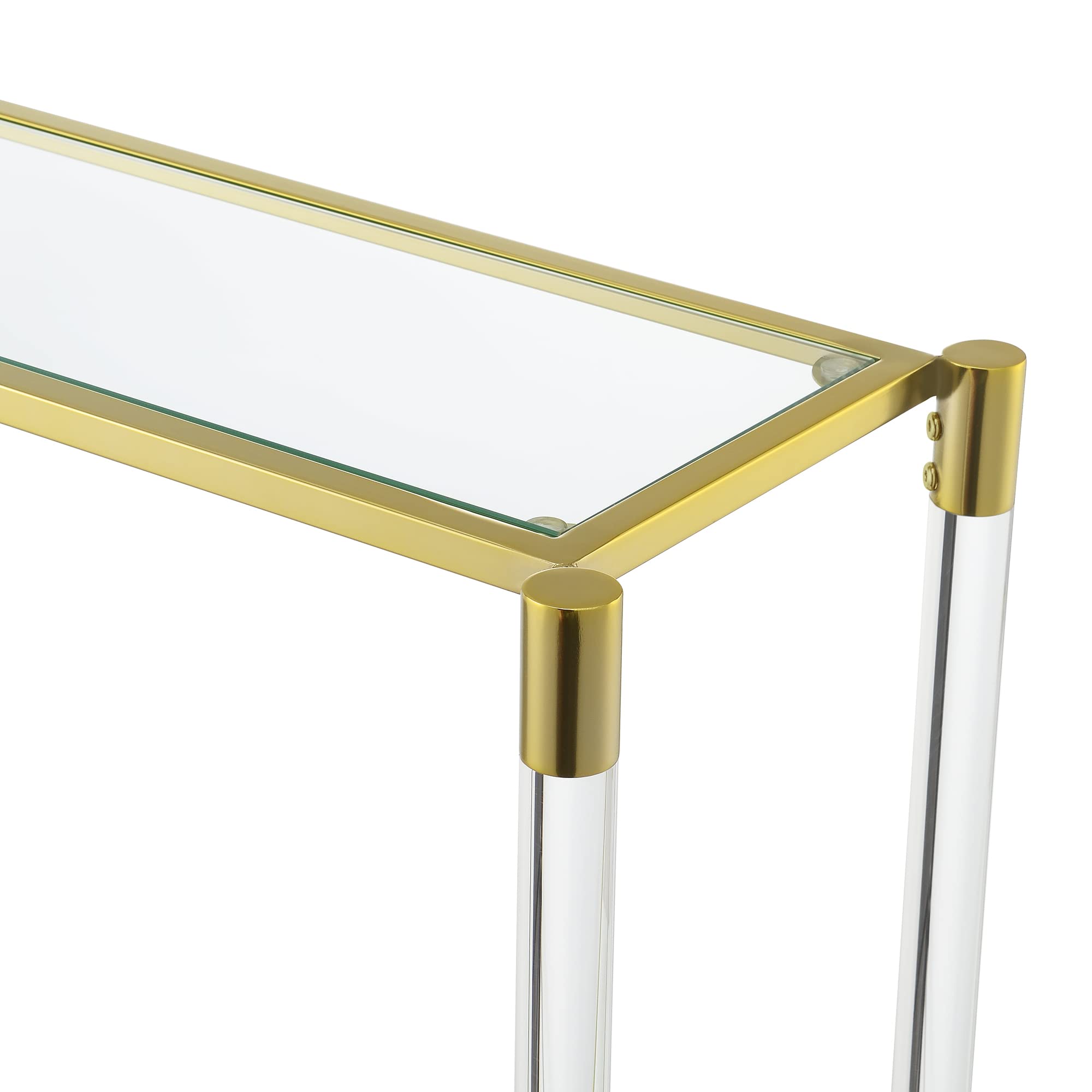 Royal Crest 2-Tier Acrylic Glass Console Table