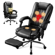 Heated Massage Office Chair with Footrest and Reclining Back