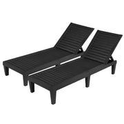 Outdoor Chaise Lounge Chair Set of 2 with Adjustable Backrest