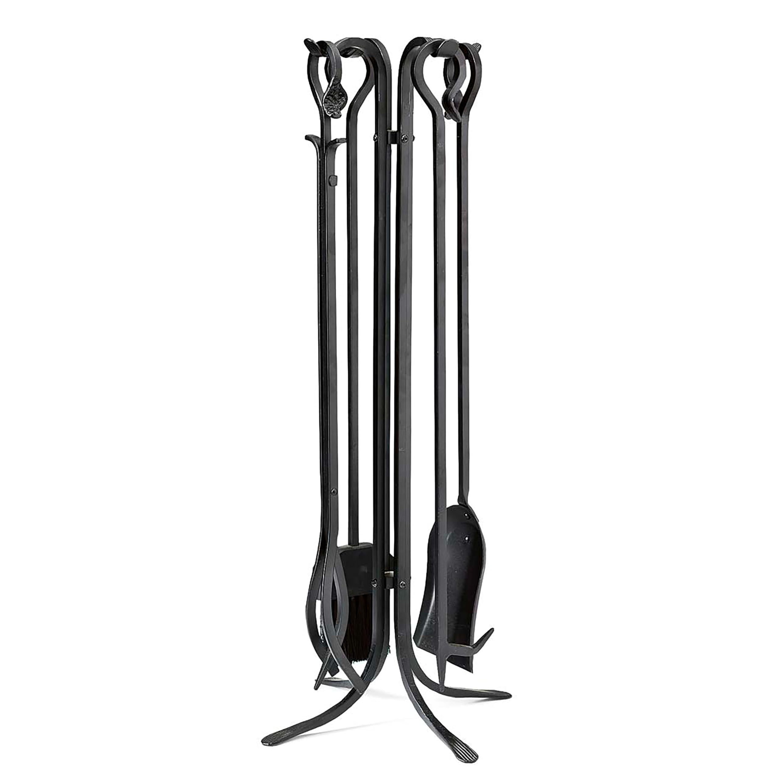 5-Piece Hand Forged Iron Fireplace Tool Set