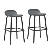Modern Resin Patio Bar Stools with Footrest - Set of 2