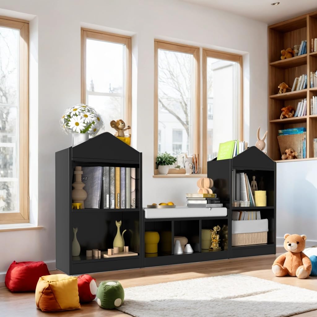 Kids Bookshelf with Reading Nook and Storage