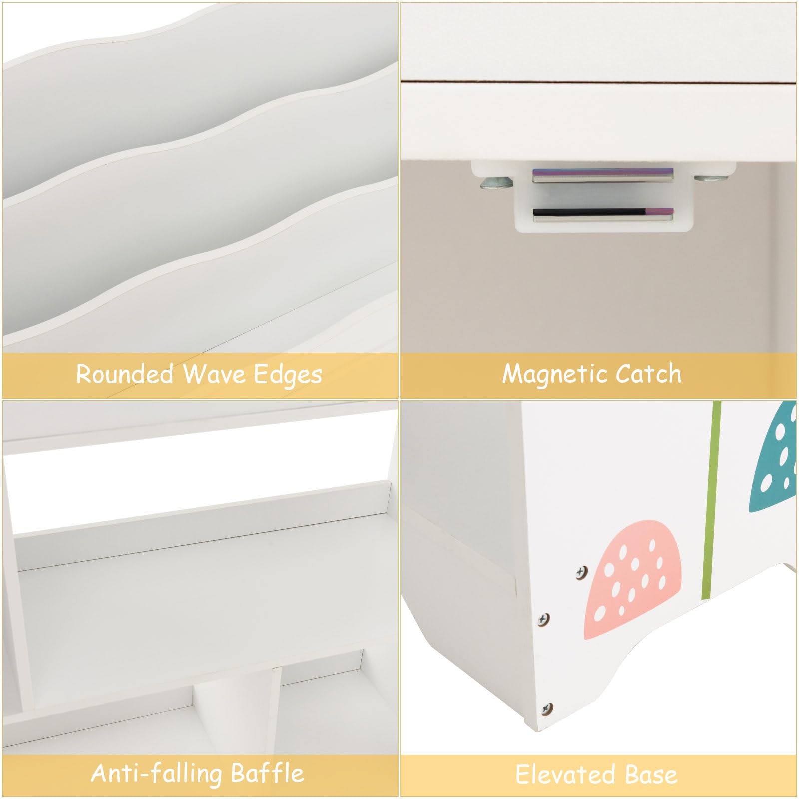 Kids Bookshelf and Toy Storage Organizer