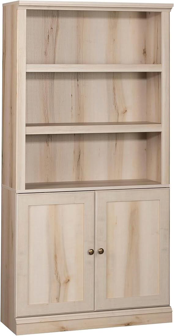 5-Shelf Storage Bookcase with Doors - Chalked Chestnut