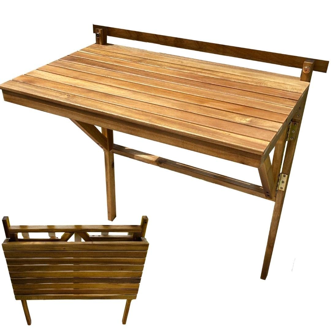 Folding Balcony Table Acacia Wood