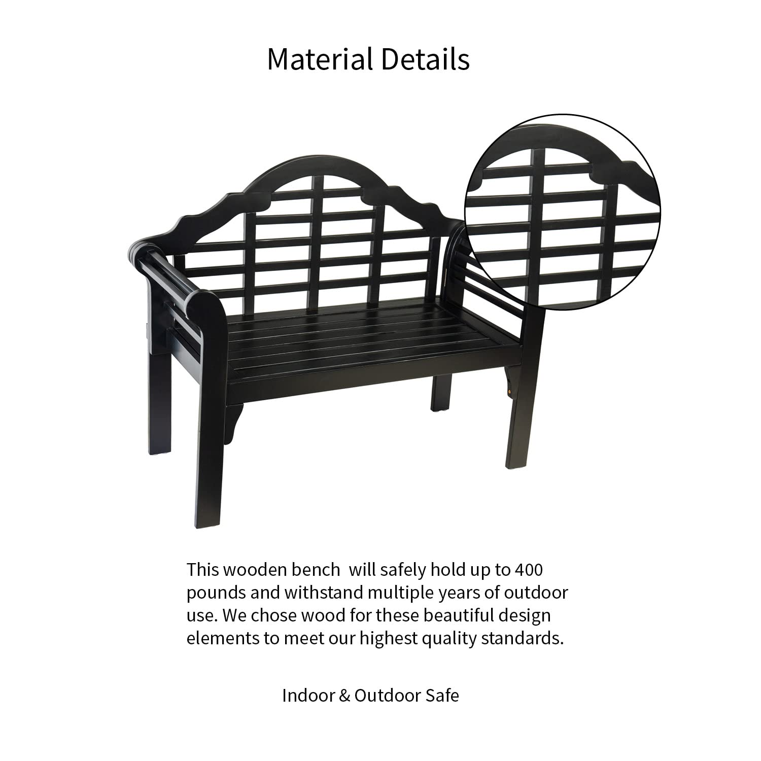 Eucalyptus Wood Foldable Garden Bench