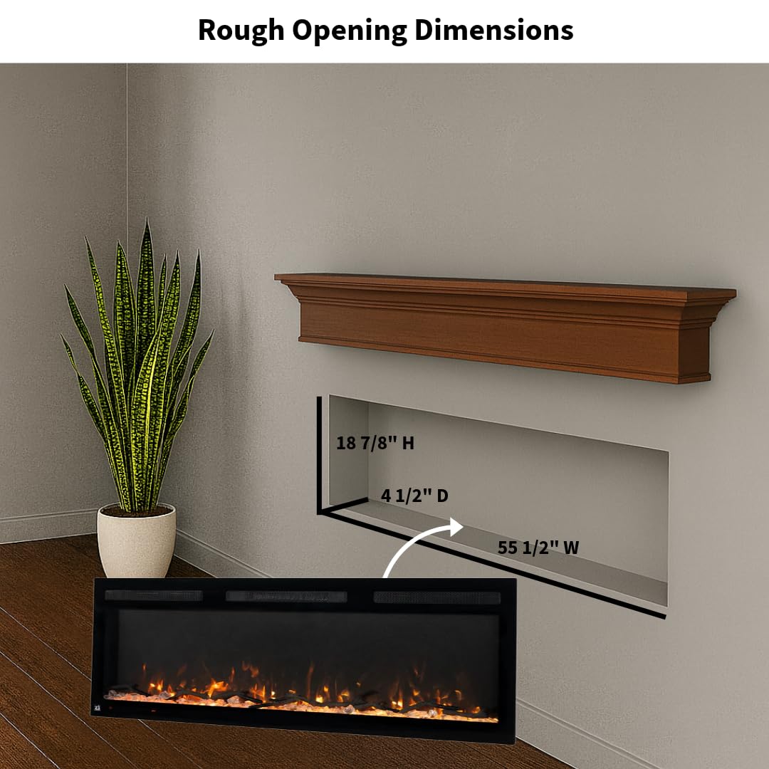 57" Smart Electric Fireplace with WiFi and Alexa