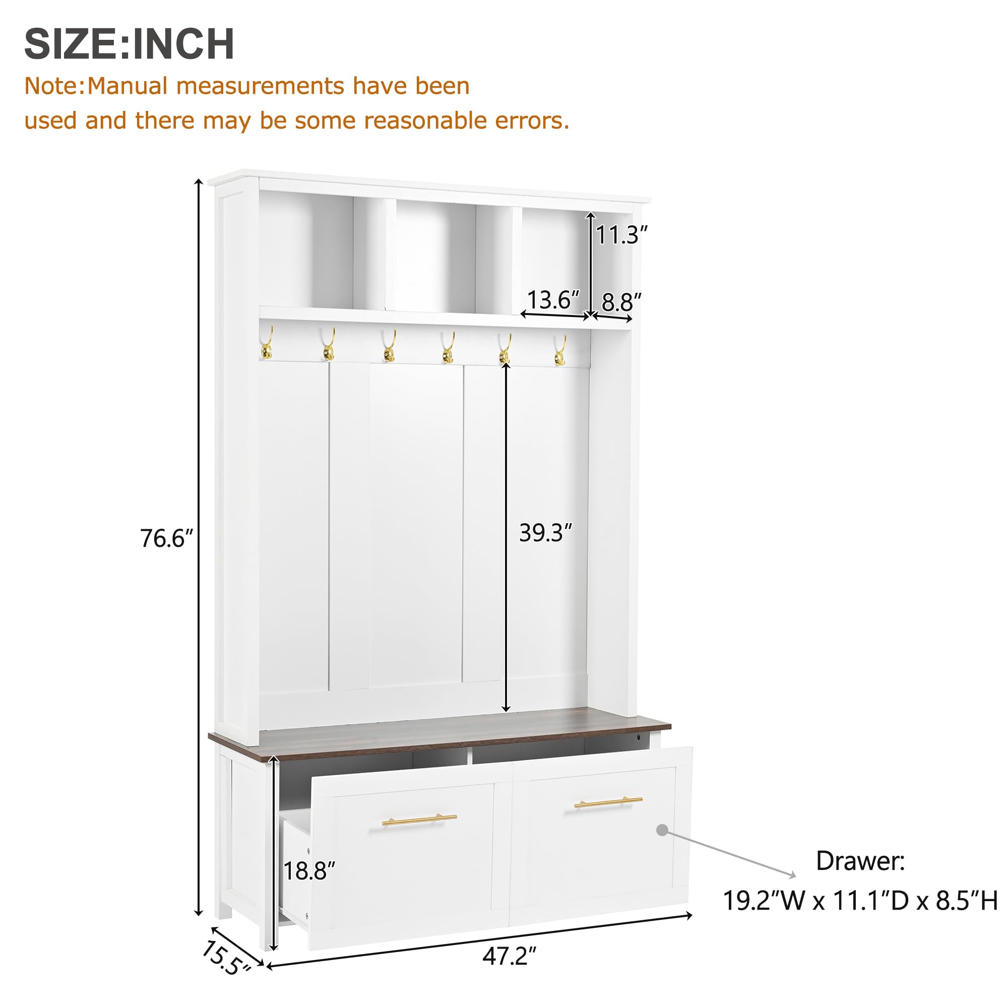 4-in-1 Storage Hall Tree with Bench