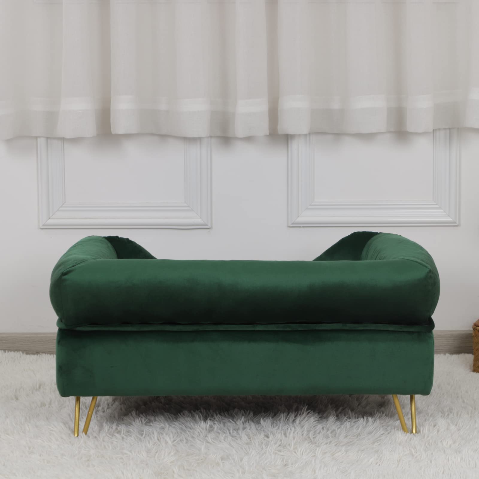 Velvet Pet Sofa with Wooden Frame