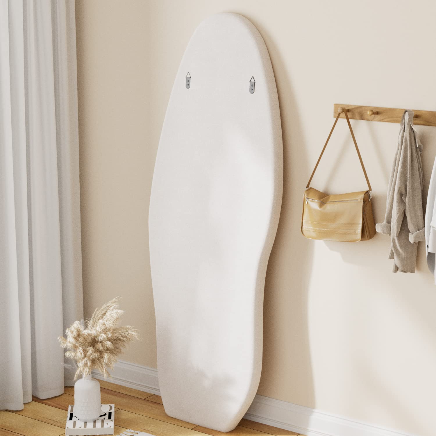 63" x 24" Wavy Full Length Mirror White