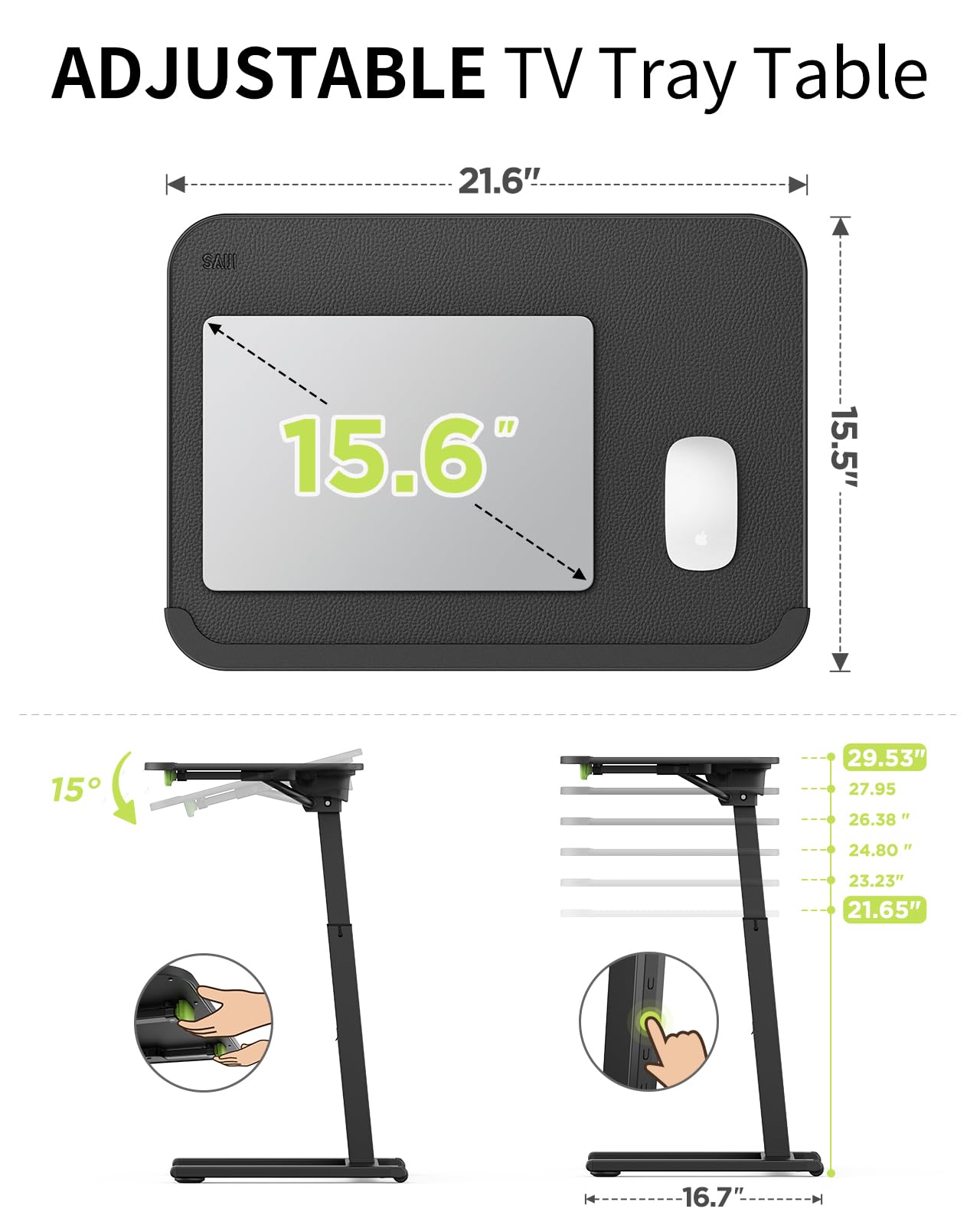 Mobile TV Tray Table with Wheels