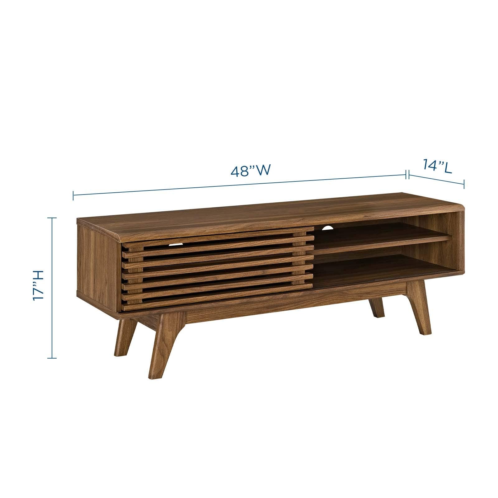 48" Mid-Century TV Stand with Sliding Door