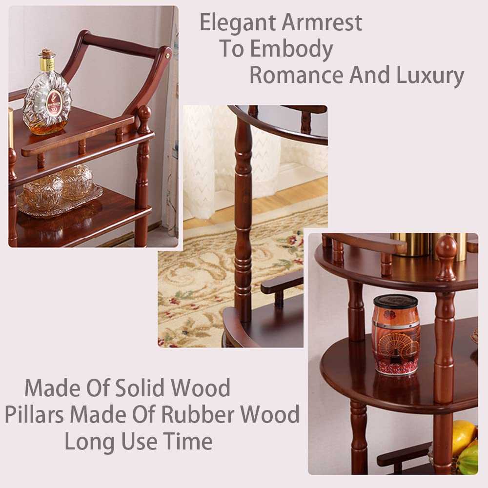 2-Tier Mobile Bar Cart with Wheels