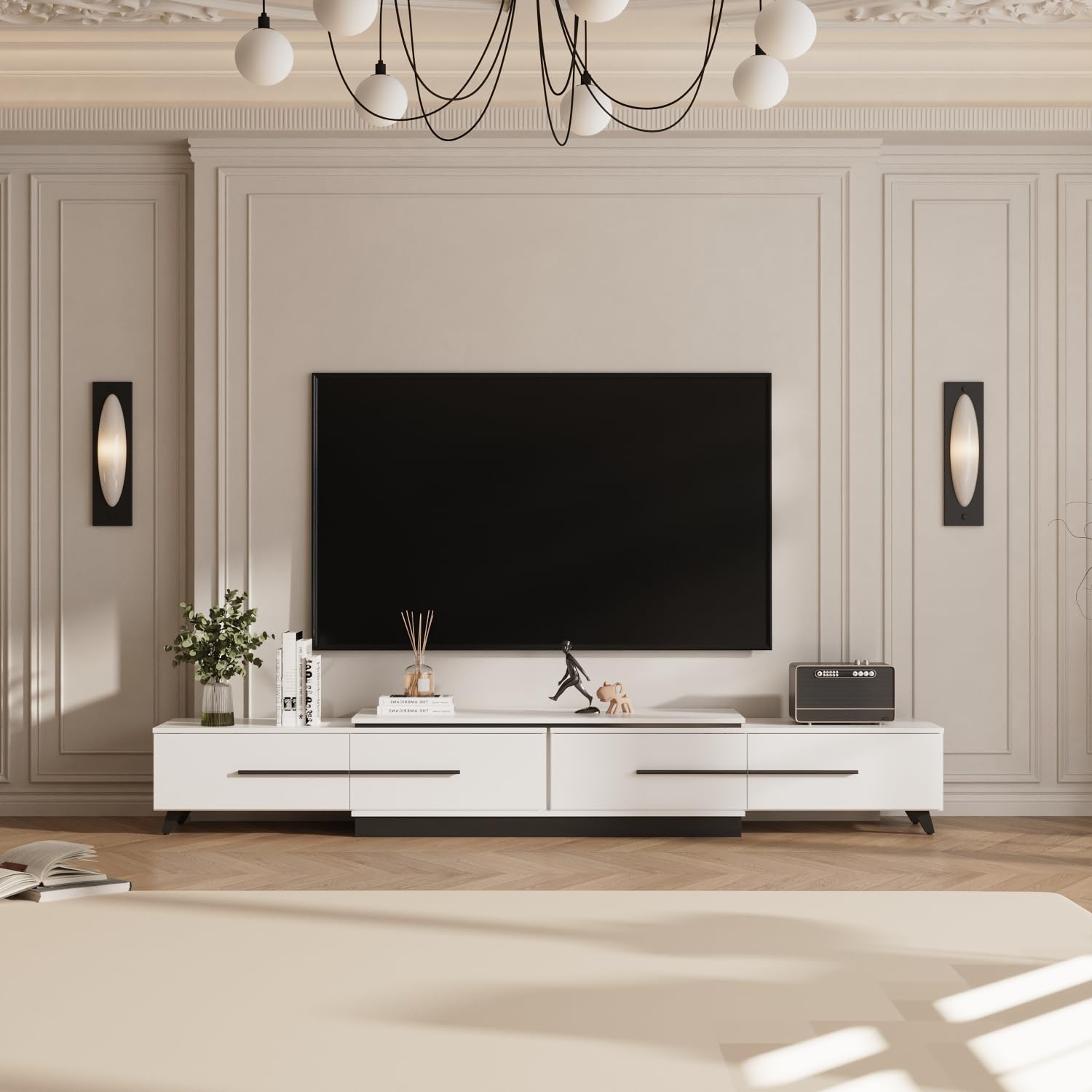 Adjustable TV Stand with Storage for TVs up to 100"