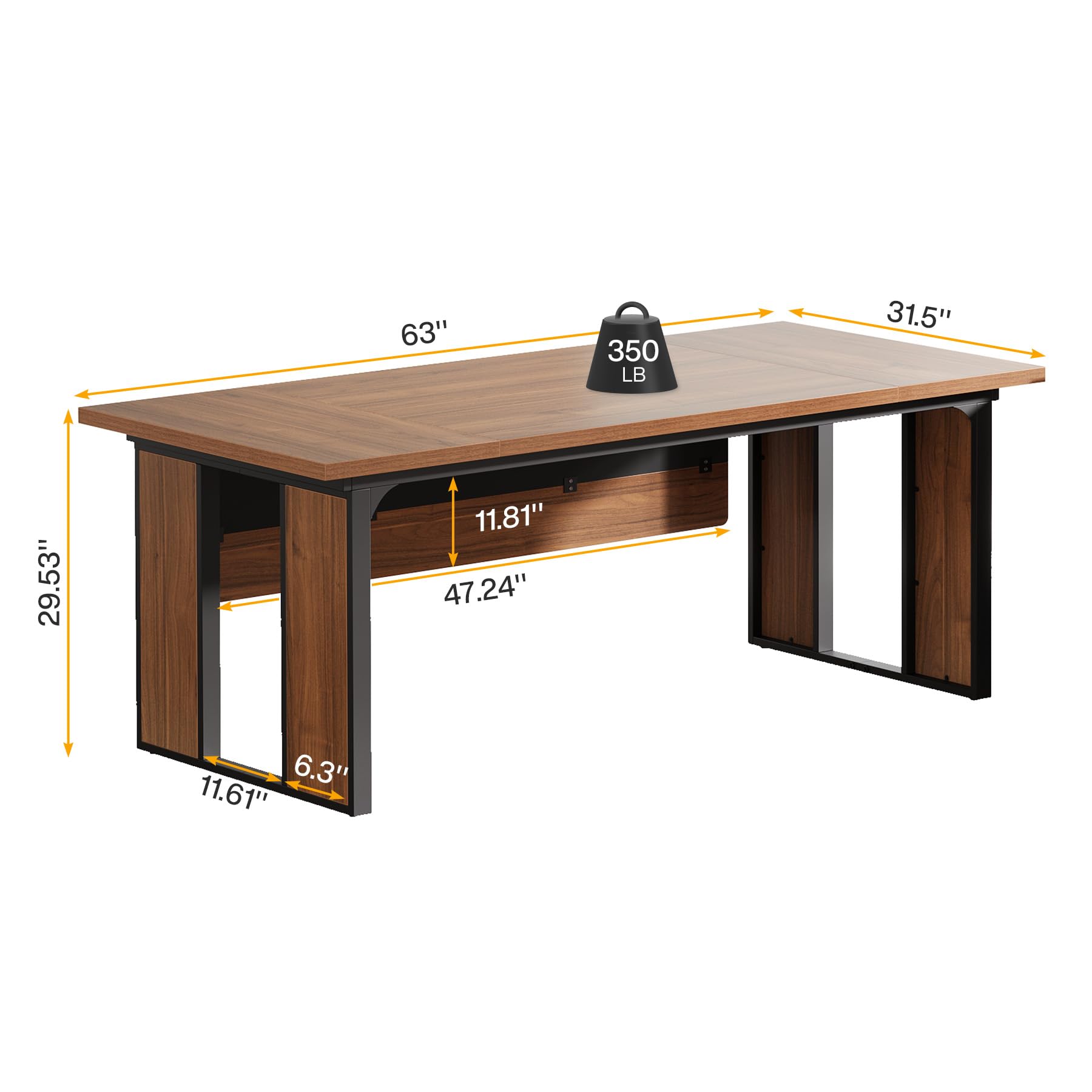 63" Executive Desk with Privacy Panel