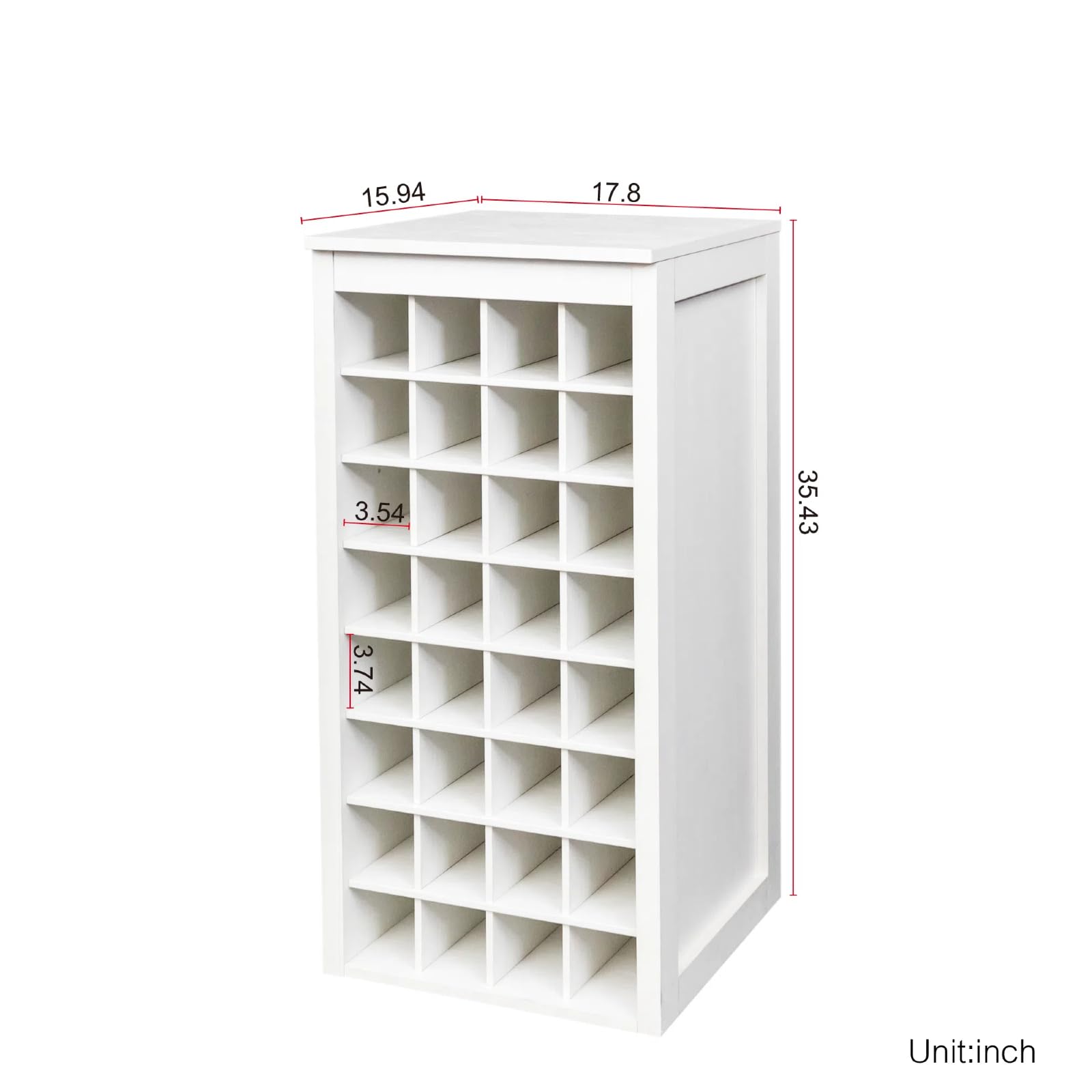 8-Tier Freestanding Wine Rack White 32 Bottle