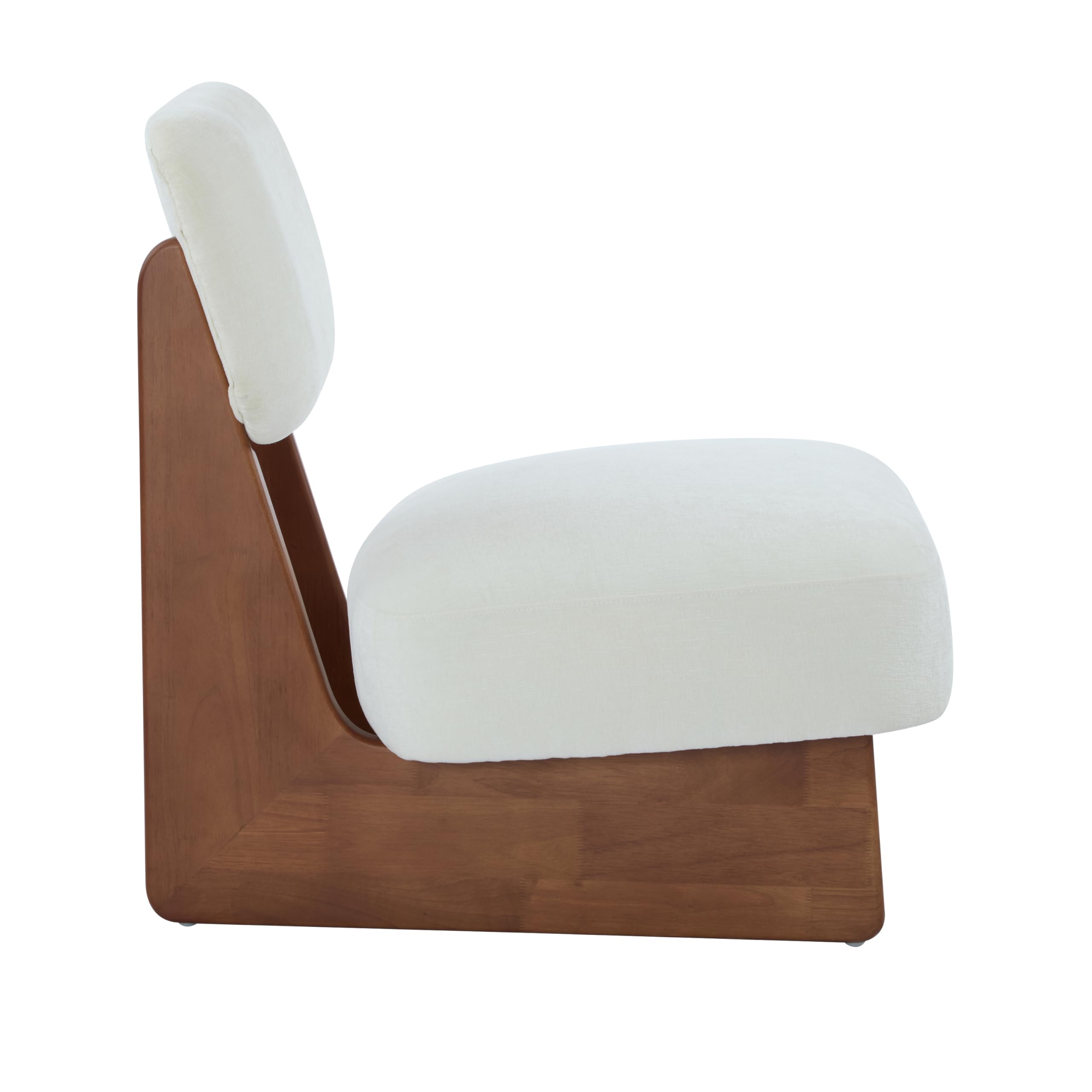 Low Profile Accent Chair Set of 2 - White Walnut