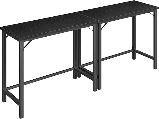 63-Inch Narrow Bar Table with Metal Frame