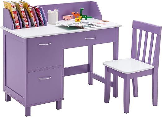 Kids Desk and Chair Set with Storage