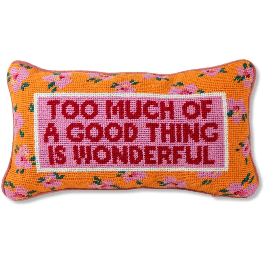 Needlepoint Decorative Throw Pillow - Coral - 8" x 14"
