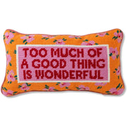 Needlepoint Decorative Throw Pillow - Coral - 8" x 14"