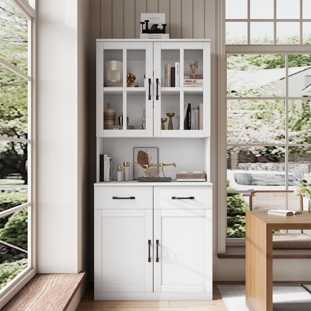 Bookcase with Glass Door Storage Cabinet