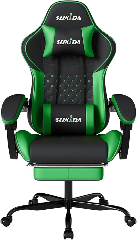 Ergonomic Gaming Chair with Massage Lumbar Support