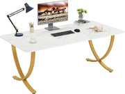 63" Executive Desk White Gold Conference Table