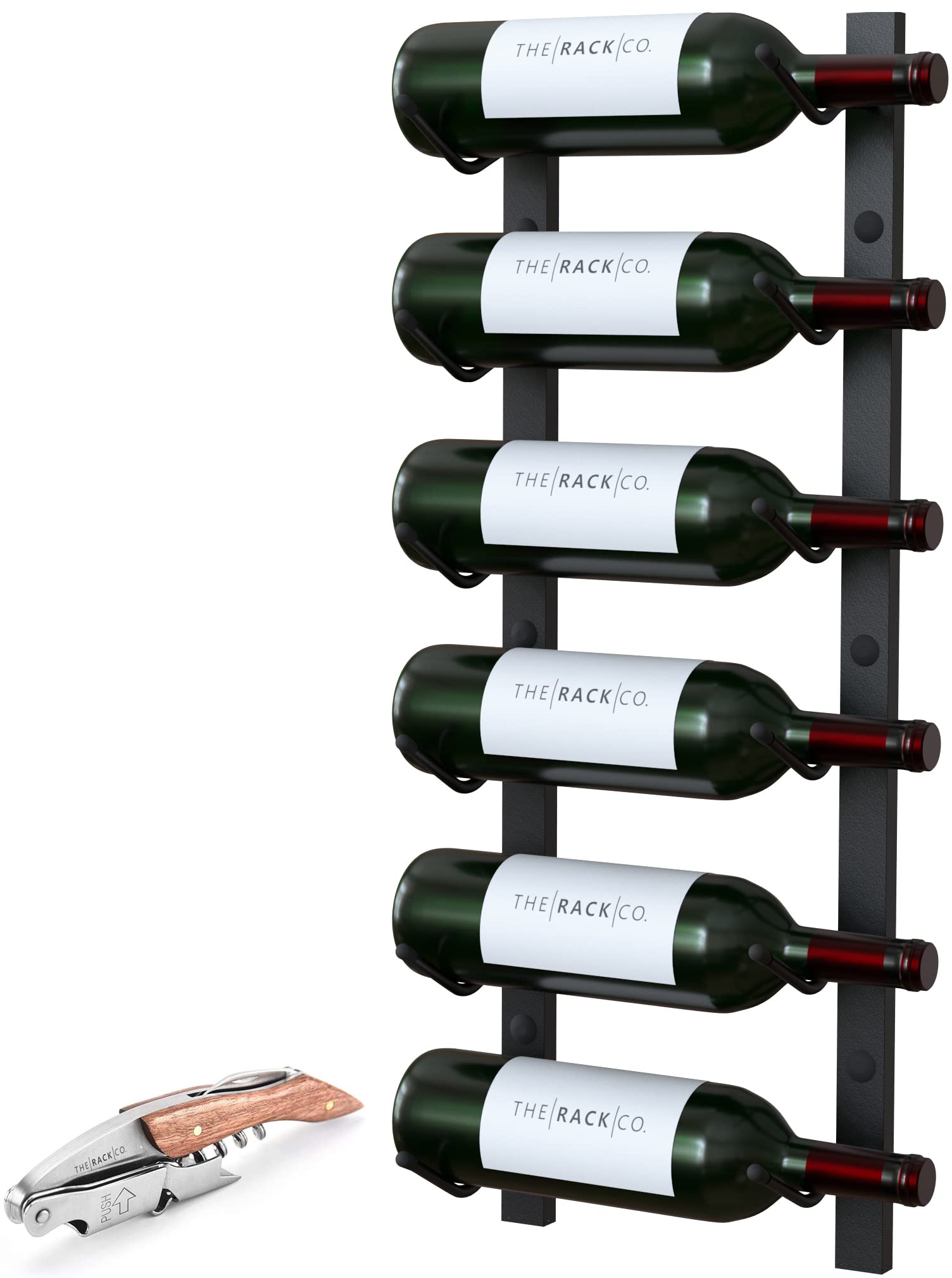 Wall Mounted Wine Rack - 6 Bottle Storage